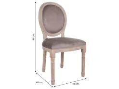 Chaise En Bois Rembourrée 48x46x48/96 Cm -Deco.fr Soldes Boutique chaise 12343571