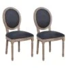 EMIA - Lot De 2 Chaises Médaillon Bois Et Tissu Anthrcite -Deco.fr Soldes Boutique chaise 12401325