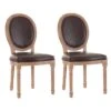 EMIA - Lot De 2 Chaises Médaillon Bois Simili Marron -Deco.fr Soldes Boutique chaise 12401335