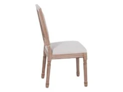 EMIA - Lot De 2 Chaises Dossier Rectangulaire Tissu Blanc -Deco.fr Soldes Boutique chaise 12401783