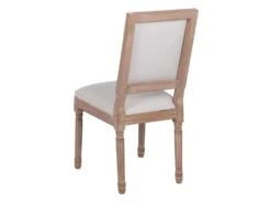 EMIA - Lot De 2 Chaises Dossier Rectangulaire Tissu Blanc -Deco.fr Soldes Boutique chaise 12401785