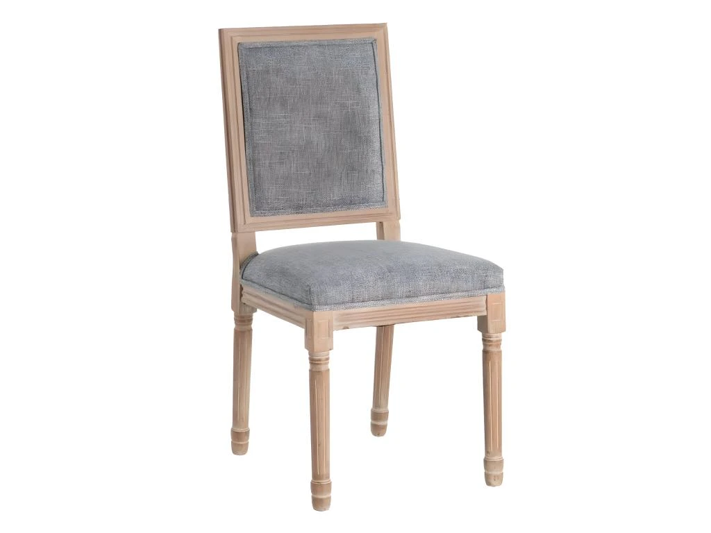 EMIA - Lot De 2 Chaises Dossier Rectangulaire Tissu Gris 3 EMIA - Lot De 2 Chaises Dossier Rectangulaire Tissu Gris – Image 3