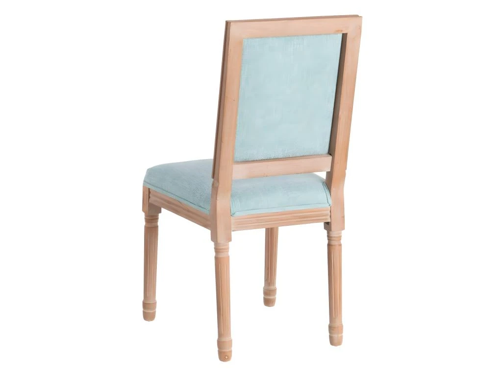 EMIA - Lot De 2 Chaises Dossier Rectangulaire Tissu Bleu 5 EMIA - Lot De 2 Chaises Dossier Rectangulaire Tissu Bleu – Image 5