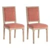 EMIA - Lot De 2 Chaises Dossier Rectangulaire Tissu Corail 11 EMIA - Lot De 2 Chaises Dossier Rectangulaire Tissu Corail -Deco.fr Soldes Boutique chaise 12401837