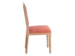 EMIA - Lot De 2 Chaises Dossier Rectangulaire Tissu Corail -Deco.fr Soldes Boutique chaise 12401843