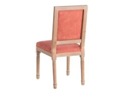 EMIA - Lot De 2 Chaises Dossier Rectangulaire Tissu Corail -Deco.fr Soldes Boutique chaise 12401845