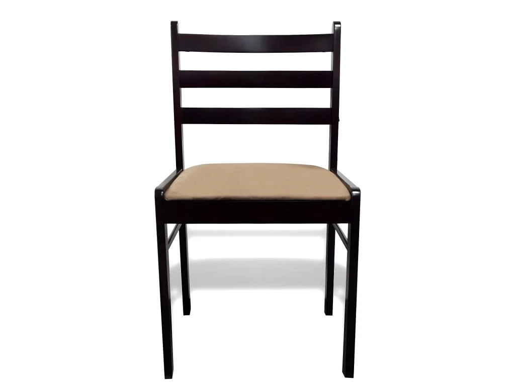 Lot De 6 Chaises De Salle à Manger Cuisine Design Classique Bois Solide Et Velours Marron CDS022558 2 Lot De 6 Chaises De Salle à Manger Cuisine Design Classique Bois Solide Et Velours Marron CDS022558 – Image 2