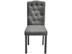 Lot De 2 Chaises De Salle à Manger Cuisine Dossier Capitonné En Tissu Gris CDS020606 8 Lot De 2 Chaises De Salle à Manger Cuisine Dossier Capitonné En Tissu Gris CDS020606 -Deco.fr Soldes Boutique chaise 12442137