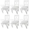 Lot De 6 Chaises De Salle à Manger Cuisine En Bois Blanc Style Classique CDS022157 -Deco.fr Soldes Boutique chaise 12443109