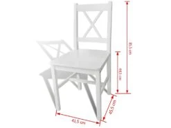 Lot De 6 Chaises De Salle à Manger Cuisine En Bois Blanc Style Classique CDS022157 7 Lot De 6 Chaises De Salle à Manger Cuisine En Bois Blanc Style Classique CDS022157 -Deco.fr Soldes Boutique chaise 12443115