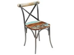 Lot De 2 Chaises De Salle à Manger Cuisine Style Industriel Bois De Récupération Solide CDS020283 -Deco.fr Soldes Boutique chaise 12443681