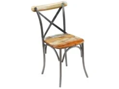 Lot De 2 Chaises De Salle à Manger Cuisine Style Industriel Bois De Récupération Solide CDS020283 -Deco.fr Soldes Boutique chaise 12443685