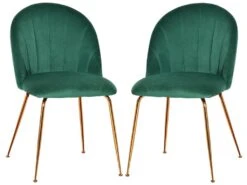 Lot De 2 Chaises Style Art-déco Dossier Strié Arrondi Piètement Métal Doré Incliné Effilé Velours Vert Sapin 8 Lot De 2 Chaises Style Art-déco Dossier Strié Arrondi Piètement Métal Doré Incliné Effilé Velours Vert Sapin -Deco.fr Soldes Boutique chaise 12446437