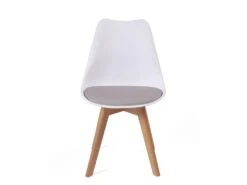 KAYELLES Lot De 4 Chaises Scandinaves Avec Coussin LAO (blanc Gris) -Deco.fr Soldes Boutique chaise 12578493