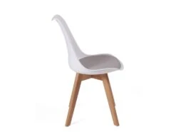 KAYELLES Lot De 4 Chaises Scandinaves Avec Coussin LAO (blanc Gris) -Deco.fr Soldes Boutique chaise 12578495