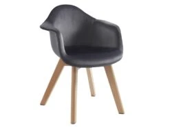 Lot De 2 Chaises Enfant Avec Accoudoirs En Velours Et Hêtre - Anthracite - POUPINETTE 11 Lot De 2 Chaises Enfant Avec Accoudoirs En Velours Et Hêtre - Anthracite - POUPINETTE -Deco.fr Soldes Boutique chaise 12593755