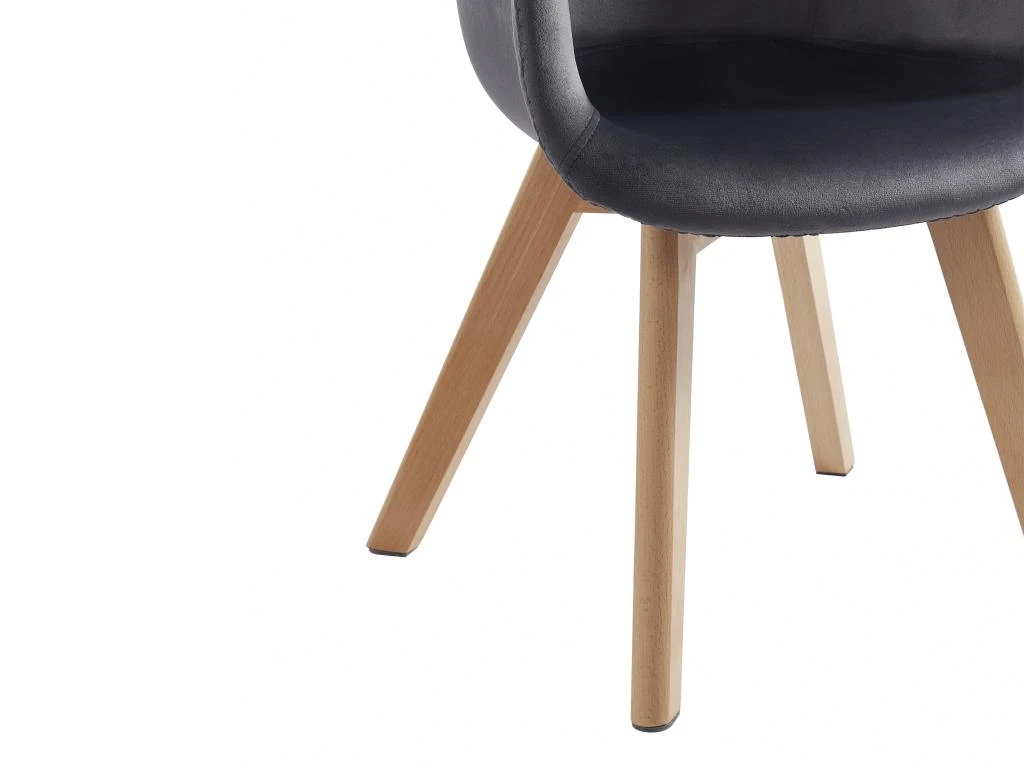 Lot De 2 Chaises Enfant Avec Accoudoirs En Velours Et Hêtre - Anthracite - POUPINETTE 7 Lot De 2 Chaises Enfant Avec Accoudoirs En Velours Et Hêtre - Anthracite - POUPINETTE – Image 7