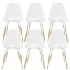 FLUK - Lot De 6 Chaises Transparentes Piétement Bois -Deco.fr Soldes Boutique chaise 12599201