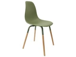 FLUK - Lot De 4 Chaises Polypropylène Vert Et Bois 7 FLUK - Lot De 4 Chaises Polypropylène Vert Et Bois -Deco.fr Soldes Boutique chaise 12599275