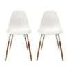 FLUK - Lot De 2 Chaises Polypropylène Blanc Et Bois -Deco.fr Soldes Boutique chaise 12599431