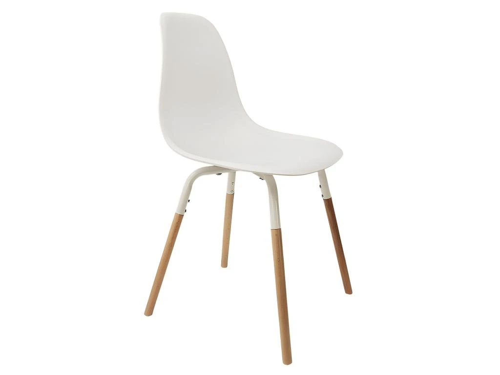 FLUK - Lot De 2 Chaises Polypropylène Blanc Et Bois 3 FLUK - Lot De 2 Chaises Polypropylène Blanc Et Bois – Image 3