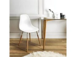 FLUK - Lot De 2 Chaises Polypropylène Blanc Et Bois 8 FLUK - Lot De 2 Chaises Polypropylène Blanc Et Bois -Deco.fr Soldes Boutique chaise 12599437