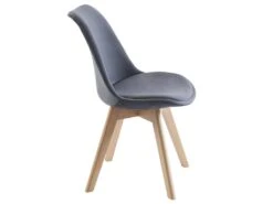Lot De 2 Chaises En Velours Et Hêtre - Gris - JODY -Deco.fr Soldes Boutique chaise 12618829