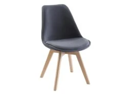 Lot De 2 Chaises En Velours Et Hêtre - Gris - JODY -Deco.fr Soldes Boutique chaise 12618837