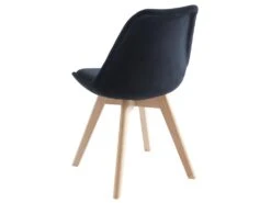 Lot De 6 Chaises En Velours Et Hêtre - Noir - JODY -Deco.fr Soldes Boutique chaise 12619077