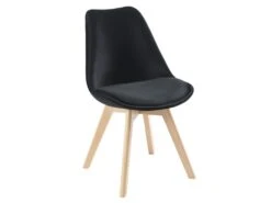 Lot De 6 Chaises En Velours Et Hêtre - Noir - JODY -Deco.fr Soldes Boutique chaise 12619079