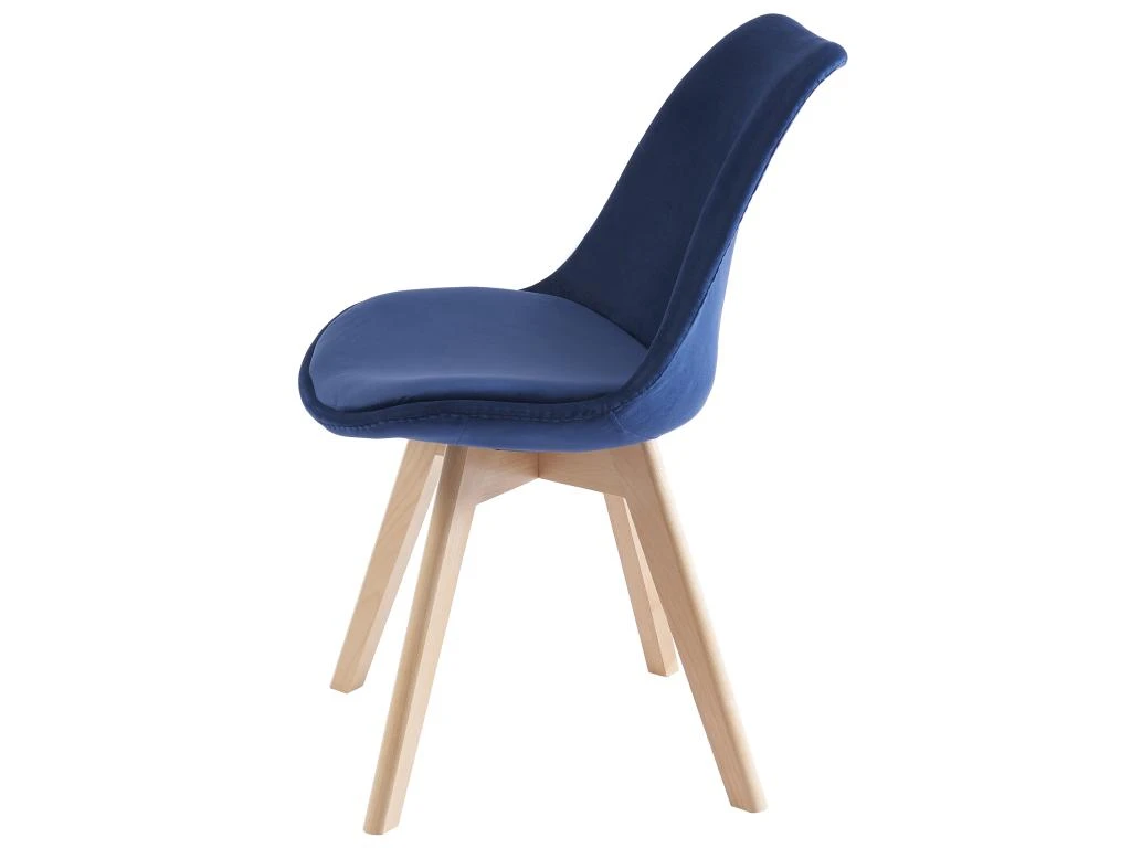Lot De 6 Chaises En Velours Et Hêtre - Bleu - JODY 5 Lot De 6 Chaises En Velours Et Hêtre - Bleu - JODY – Image 5
