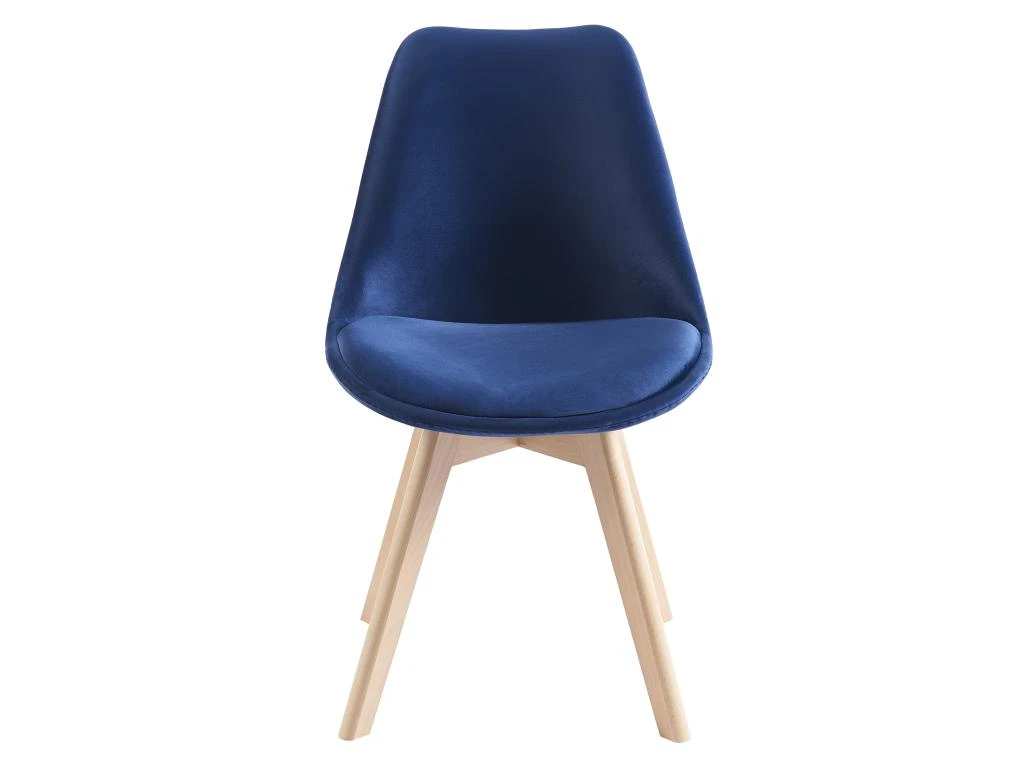 Lot De 6 Chaises En Velours Et Hêtre - Bleu - JODY 3 Lot De 6 Chaises En Velours Et Hêtre - Bleu - JODY – Image 3