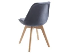 Lot De 6 Chaises En Velours Et Hêtre - Gris - JODY -Deco.fr Soldes Boutique chaise 12619299