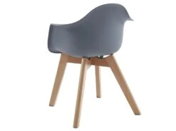 Lot De 2 Chaises Enfant Avec Accoudoirs En Polypropylène Et Hêtre - Gris - POUPINETTE -Deco.fr Soldes Boutique chaise 12653913