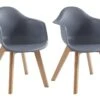 Lot De 2 Chaises Enfant Avec Accoudoirs En Polypropylène Et Hêtre - Gris - POUPINETTE -Deco.fr Soldes Boutique chaise 12653925