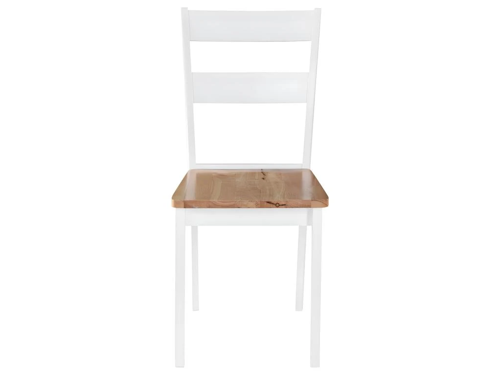 Lot De 2 Chaises De Salle à Manger Cuisine Design Classique Bois D'hévéa Massif Blanc CDS020162 2 Lot De 2 Chaises De Salle à Manger Cuisine Design Classique Bois D'hévéa Massif Blanc CDS020162 – Image 2