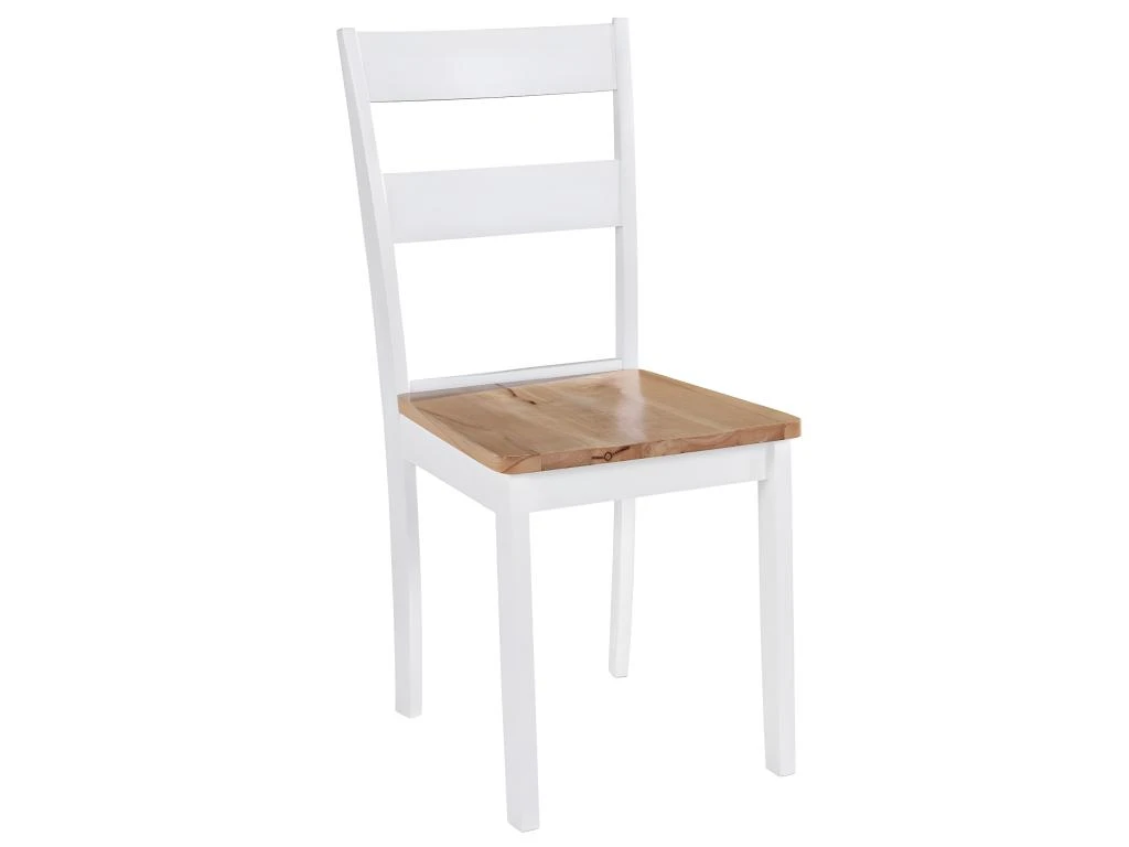 Lot De 2 Chaises De Salle à Manger Cuisine Design Classique Bois D'hévéa Massif Blanc CDS020162 3 Lot De 2 Chaises De Salle à Manger Cuisine Design Classique Bois D'hévéa Massif Blanc CDS020162 – Image 3