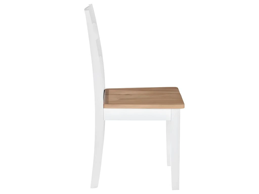 Lot De 2 Chaises De Salle à Manger Cuisine Design Classique Bois D'hévéa Massif Blanc CDS020162 4 Lot De 2 Chaises De Salle à Manger Cuisine Design Classique Bois D'hévéa Massif Blanc CDS020162 – Image 4