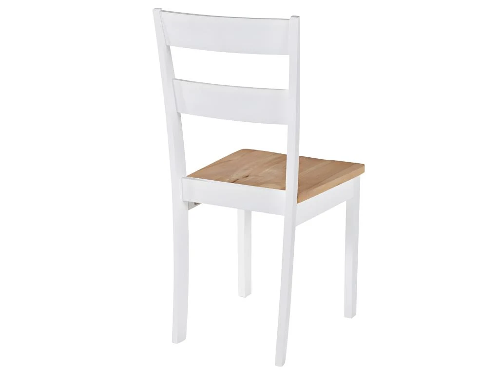 Lot De 2 Chaises De Salle à Manger Cuisine Design Classique Bois D'hévéa Massif Blanc CDS020162 5 Lot De 2 Chaises De Salle à Manger Cuisine Design Classique Bois D'hévéa Massif Blanc CDS020162 – Image 5