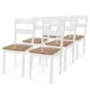 Lot De 6 Chaises De Salle à Manger Cuisine Design Classique Et Simple En Bois D'hévéa Blanc CDS022150 -Deco.fr Soldes Boutique chaise 12694695