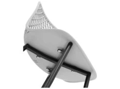 Lot De 4 Chaises Salon Salle à Manger Restaurant Cafés Bureaux Terrasses Salles D'attente 150 Kg Max Dossier Avec Fentes D'aération Gris Pâle 14_0005994 -Deco.fr Soldes Boutique chaise 12874673