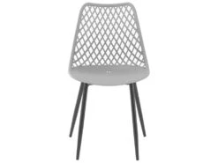 Lot De 4 Chaises Salon Salle à Manger Restaurant Cafés Bureaux Terrasses Salles D'attente 150 Kg Max Dossier Avec Fentes D'aération Gris Pâle 14_0005994 -Deco.fr Soldes Boutique chaise 12874677