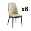 Lot De 6 Chaises En Simili Et Métal - Beige Et Anthracite - MILDURA