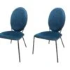 LOUIS Lot De 2 Chaises - Velours Bleu - L 51 X P 96 X H 52,5 Cm 8 LOUIS Lot De 2 Chaises - Velours Bleu - L 51 X P 96 X H 52,5 Cm -Deco.fr Soldes Boutique chaise 12968373
