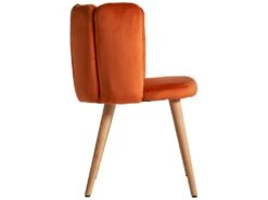 Chaise En Velours, Bois Et Mousse Orange 55x52,5x74 -Deco.fr Soldes Boutique chaise 12974359