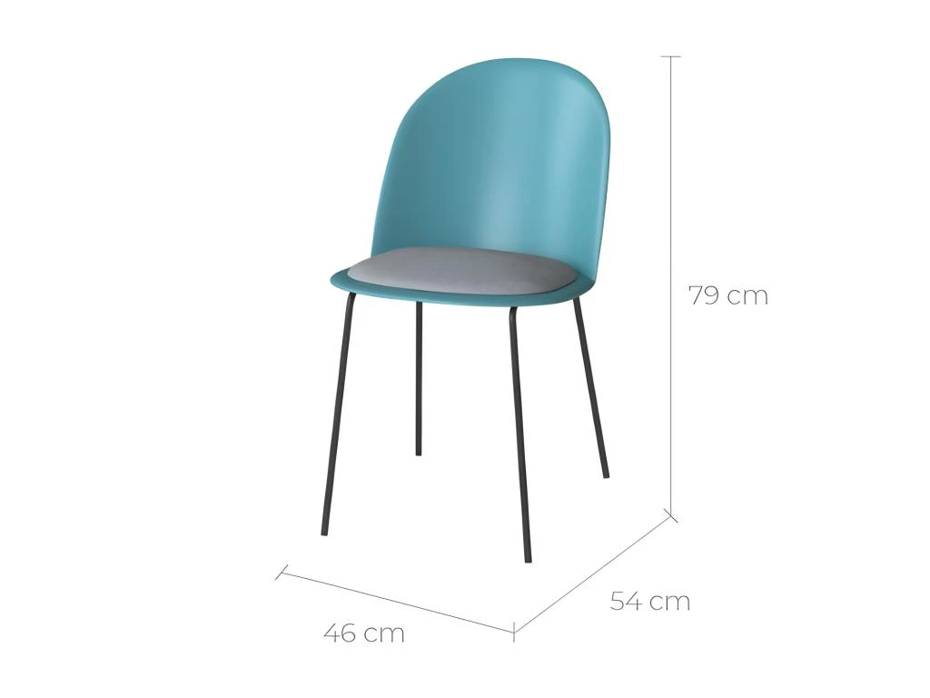 Chaise Lulu Bleue (lot De 2) 2 Chaise Lulu Bleue (lot De 2) – Image 2