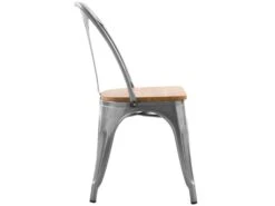 Chaise Indus Yoanna Chrome Et Bois Clair (lot De 2) -Deco.fr Soldes Boutique chaise 13002883