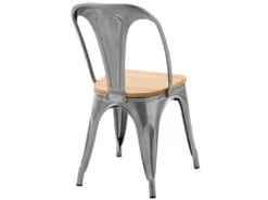 Chaise Indus Yoanna Chrome Et Bois Clair (lot De 2) -Deco.fr Soldes Boutique chaise 13002885