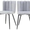 Chaise Rosy En Tissu Gris (lot De 2)