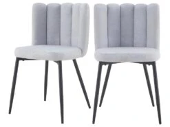 Chaise Rosy En Tissu Gris (lot De 2)